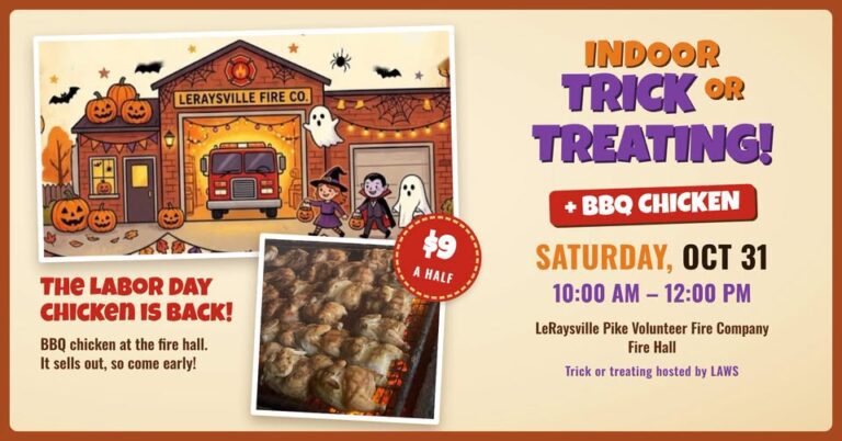 Indoor Trick or Treating BBQ Chickem a the LeRaysville Fire Hall 768x402